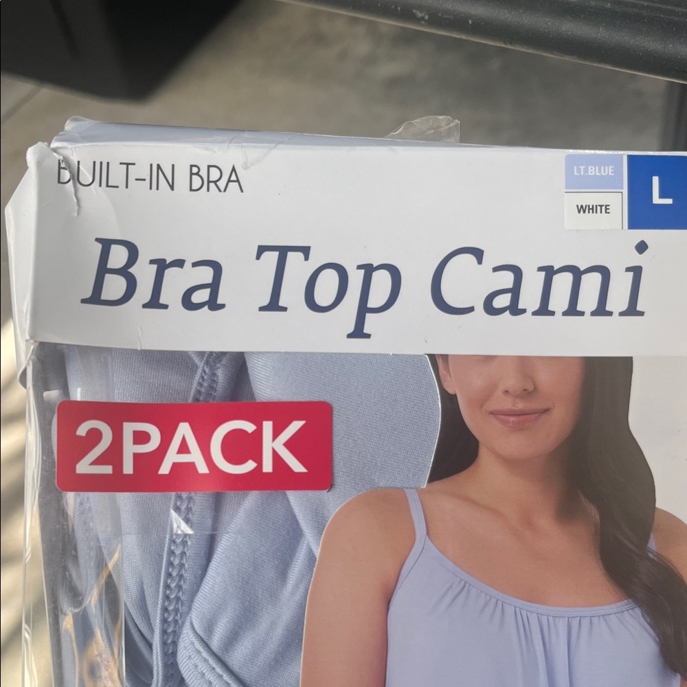 32 Degrees Women's White and Light Blue Camisole 2-Pack L NWT - Picture 2 of 8